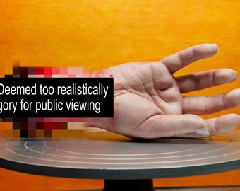 Realistic Bloody Severed Hand, Halloween Decoration or Horror Prop