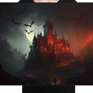 Approaching Dracula Castle Halloween, horror, dark, fantasy, gothic digital art prints image 2