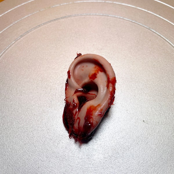 Bloody severed ear. Great for Halloween decoration, haunted house prop or horror prop