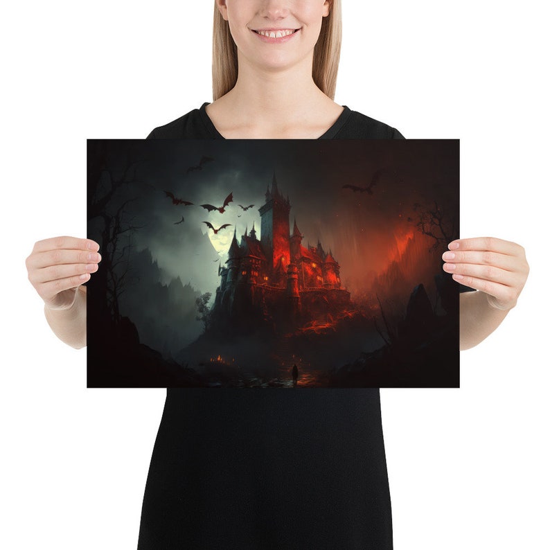 Entering the castle | Halloween, horror, dark, fantasy, gothic digital art print