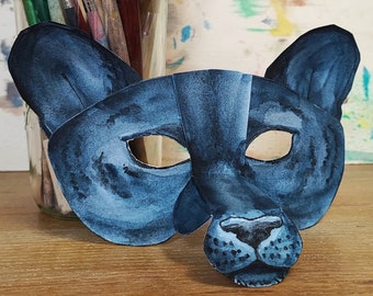 Panther paper mask template for DIY