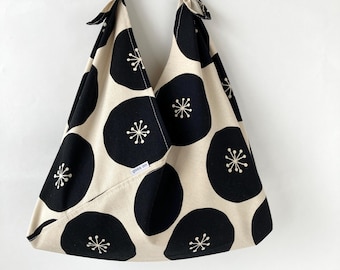 Modern Geometric Japanese Knot Bag – Reusable Origami Style Tote, Eco Friendly Fabric Market Bag