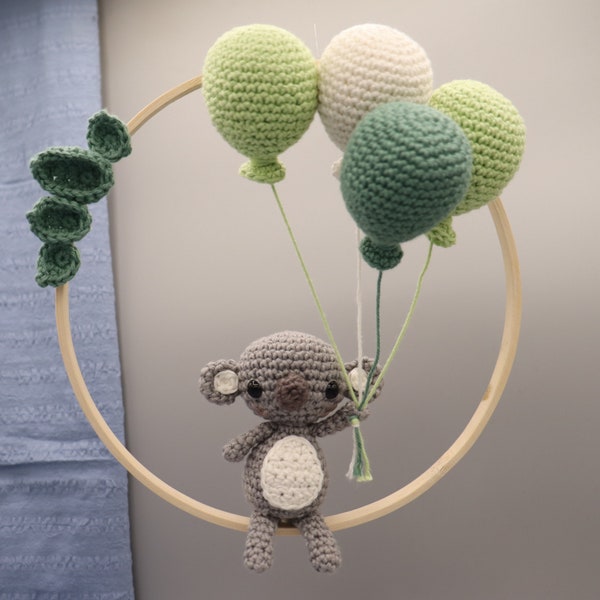 Decoration au crochet, modèle koala, cadeau de naissance, de bapteme, d'anniversaire