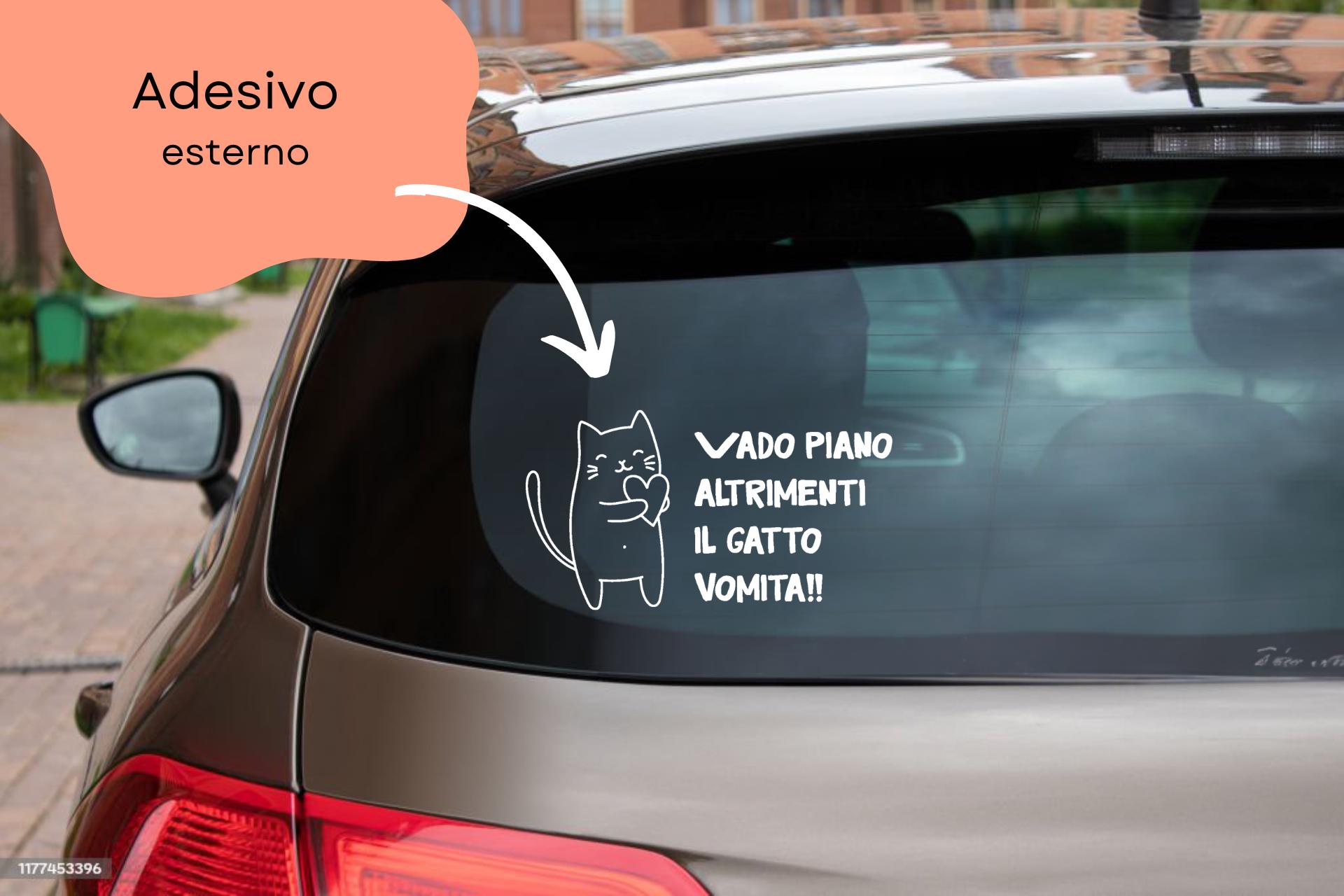 Iprokiu Adesivo per tergicristallo posteriore per auto, con stampa su entrambi i lati, con gatto, divertente gatto, coda che si muove e agita, adesivo