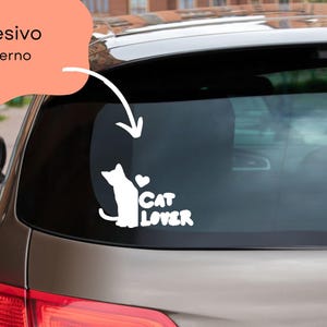 Adesivo Auto per Gattare e Gattare、CAT LOVER amante dei gatti、per amanti dei gatti e non Solo、colori Personalizzati