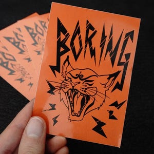 Sticker - Bored Cat | orange Hochglanz-UV-Lack Outdoor witterungsbeständig