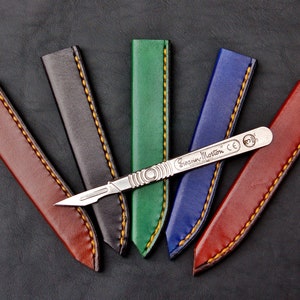 Handmade Leather Scalpel Sheath/ Scabbard/ Case- Size 3 Handle Swann-Morton- 10A, 10, 11, 13, 15, 40, 6