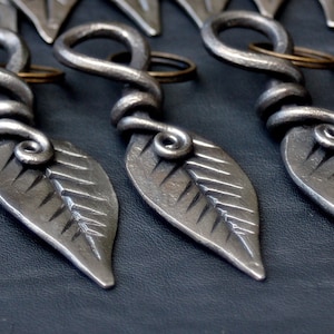 Hand Forged Steel Blacksmith Leaf Keyring/Keychain/Pendant