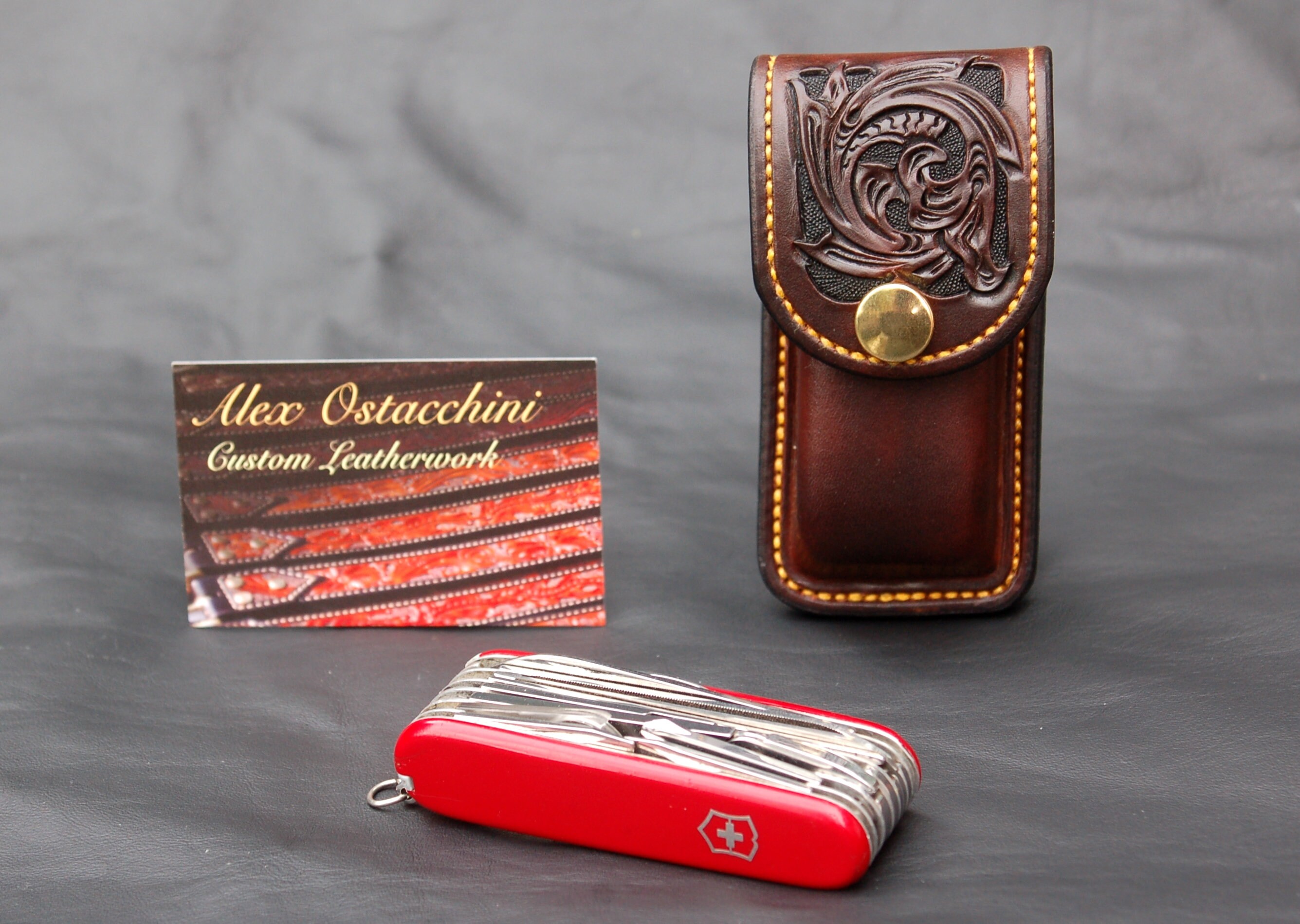 Hand Tooled Swiss Army Knife Leather Belt Pouch/Case Etsy
