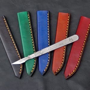 Handmade Leather Scalpel Sheath/ Scabbard/ Case- Size 3 Handle Swann-Morton- 10A, 10, 11, 13, 15, 40, 6