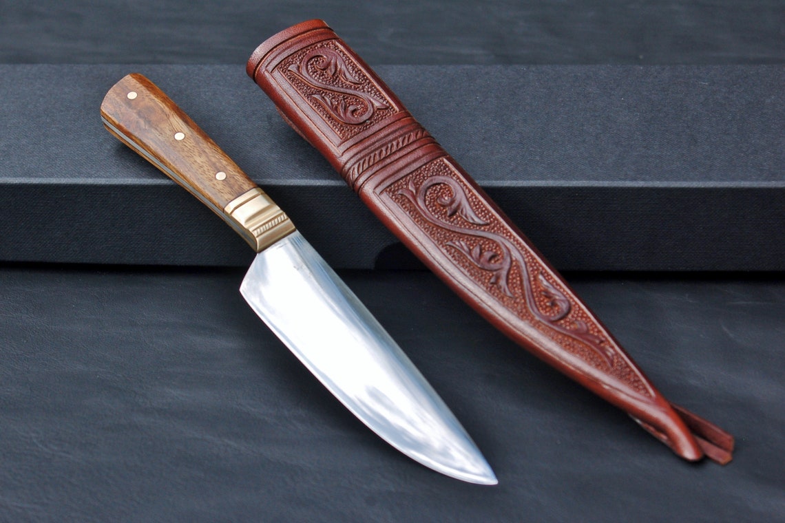 Hand Medieval Eating Knife Walnut Handle Etsy