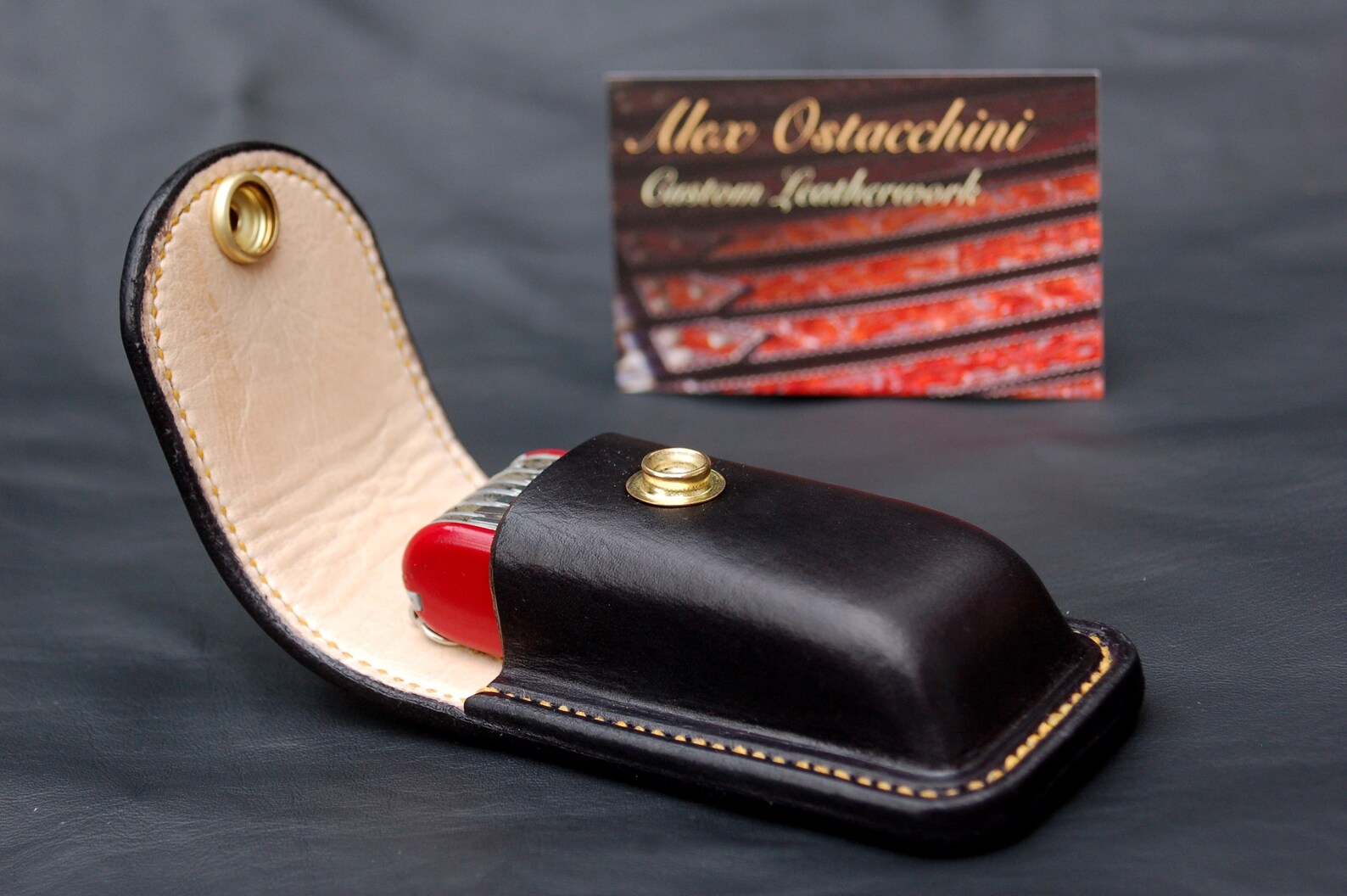 Hand Tooled Swiss Army Knife Leather Belt Pouch/case Etsy