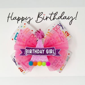 Birthday hair bows, Personalized birthday number bows, birthday party hair bows, 1st birthday bows, birthday hair bows, birthday bows