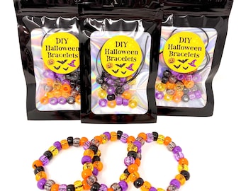 Halloween DIY Bracelet Kit, Halloween Party Favors, Halloween Bracelets