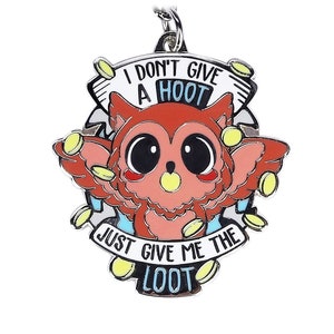 I don&#39;t give a hoot Keychain | DM gift | Gift for gamers | DnD gift | Dice | Dungeons & Dragons