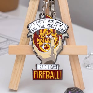 I Cast Fireball-sleutelhanger | DM-cadeau | Cadeau voor gamers | DnD-cadeau | Dobbelstenen | Kerkers en draken