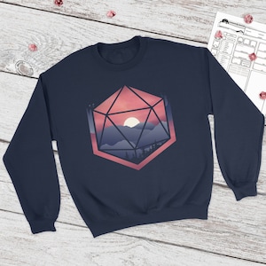 Mountain D20 Dnd Sweatshirt | DnD | Dungeons and Dragons | DM Gift | Gift for geeks