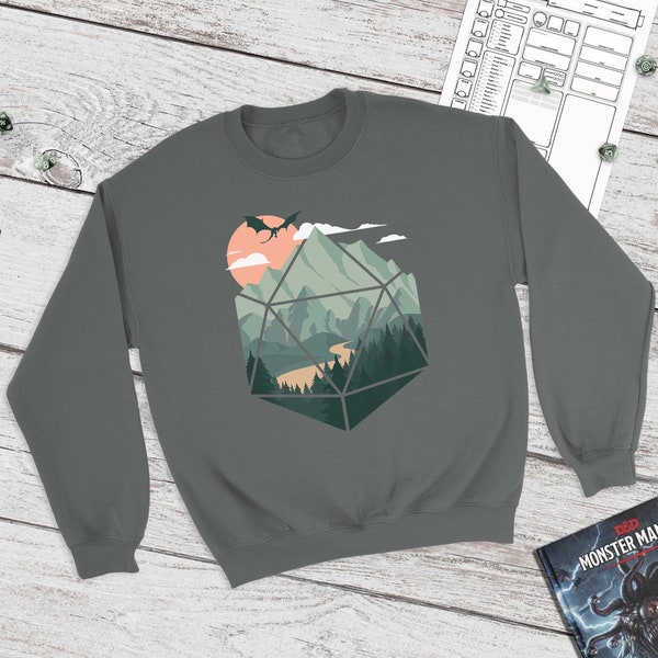 A D20 Scene sweatshirt |  | Gift for DnD players | Dungeons and Dragons | DM Gift | dnd