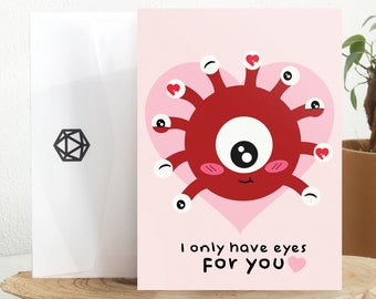 Solo ojos para ti / DND / Amor, amistad / San Valentín / Dungeons & Dragons / Tarjeta de felicitación