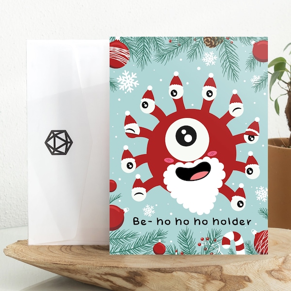 Be Ho Ho Ho Holder Postcard | DND | Dice | Cute | Dungeons & Dragons | Greetings Card