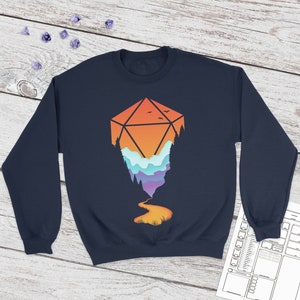 Golden D20 Sweatshirt | DnD | Dungeons and Dragons | DM Gift | dice