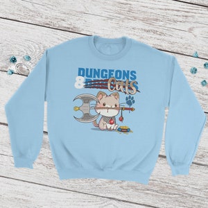 Dungeons & Cats Sweatshirt | DnD |Dungeons and Dragons | DM Gift | Gift for geeks