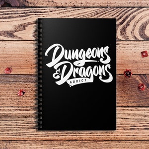 DnD Addict notebook | DnD | Dnd gift | Journal | Dungeons & Dragons | Dice | Natural 20