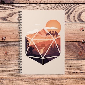 The d20 Hero Notebook | DnD Art | Gift for DnD players | Dungeons and Dragons | DM Gift | dnd
