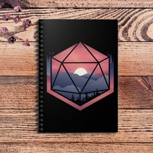 Mountain D20 DnD Notebook Spiral | Gift for DnD players | Dungeons and Dragons | DM Gift | Book | Notepad