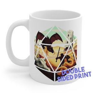 Dragon d20 Mug | dnd dice | dm gift | dungeons and dragons | dnd cup