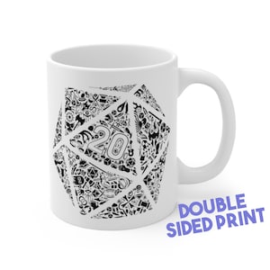 Mosaic D20 Mug | Dnd gift | GM | Dungeons & Dragons | Dice | DM gift