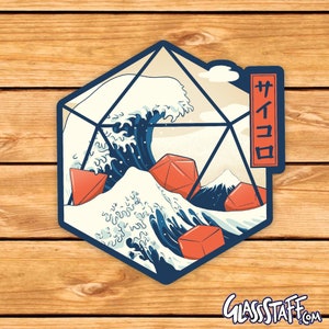 Great Wave of Dice Sticker | dnd accessories | dice dnd decal | dungeon master | dnd stickers | bumper sticker