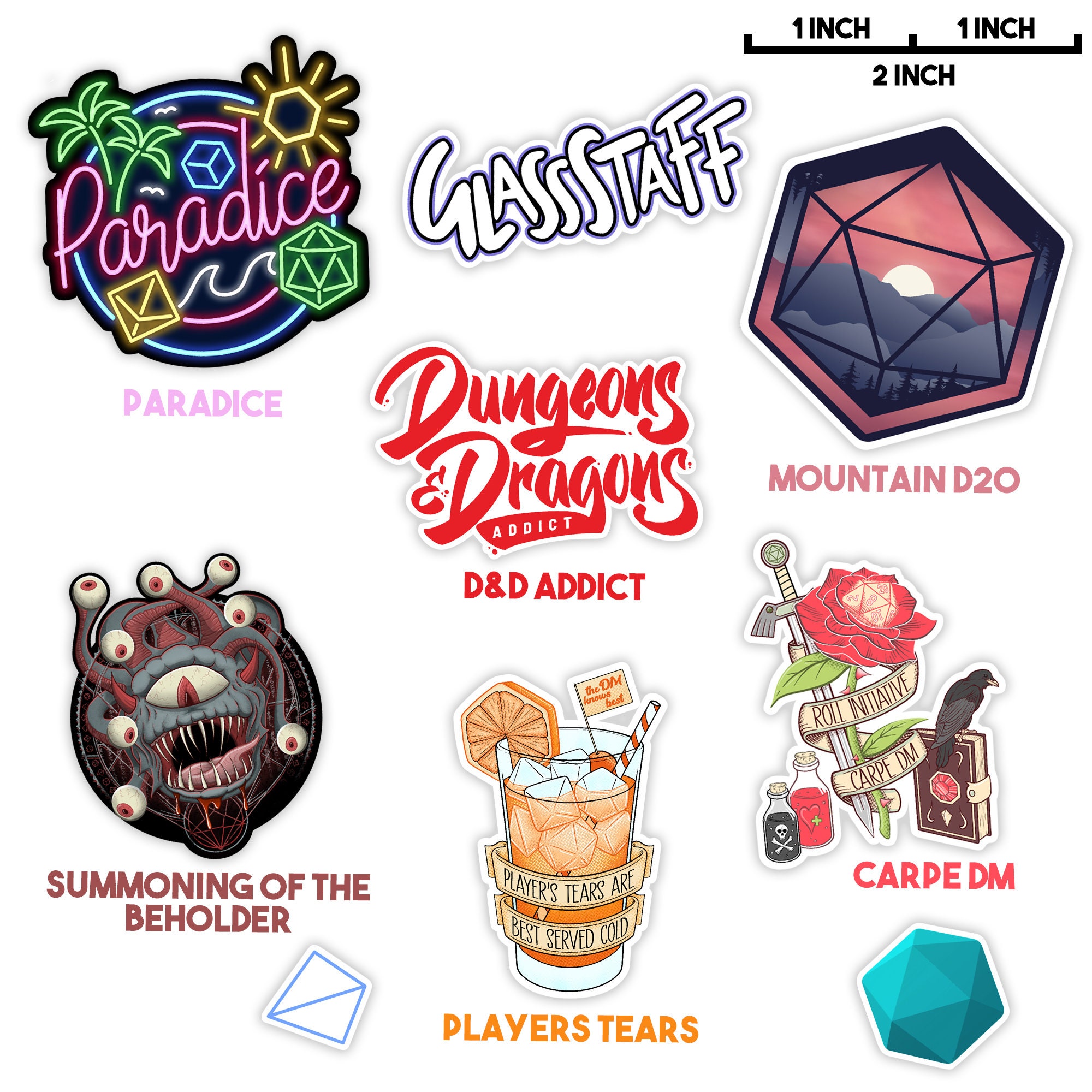 40+ Dnd Stickerbomb Pack From Glassstaff | TTRPG DND Stickers | Gift ...