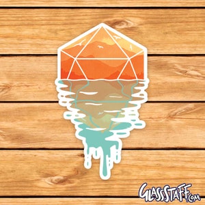 Ein D20 DnD D&D Sticker | D&D Geschenk | GR. | Dungeons & Dragons | Würfel | Natur 20 | Lustiges Auto Aufkleber | wetterfest