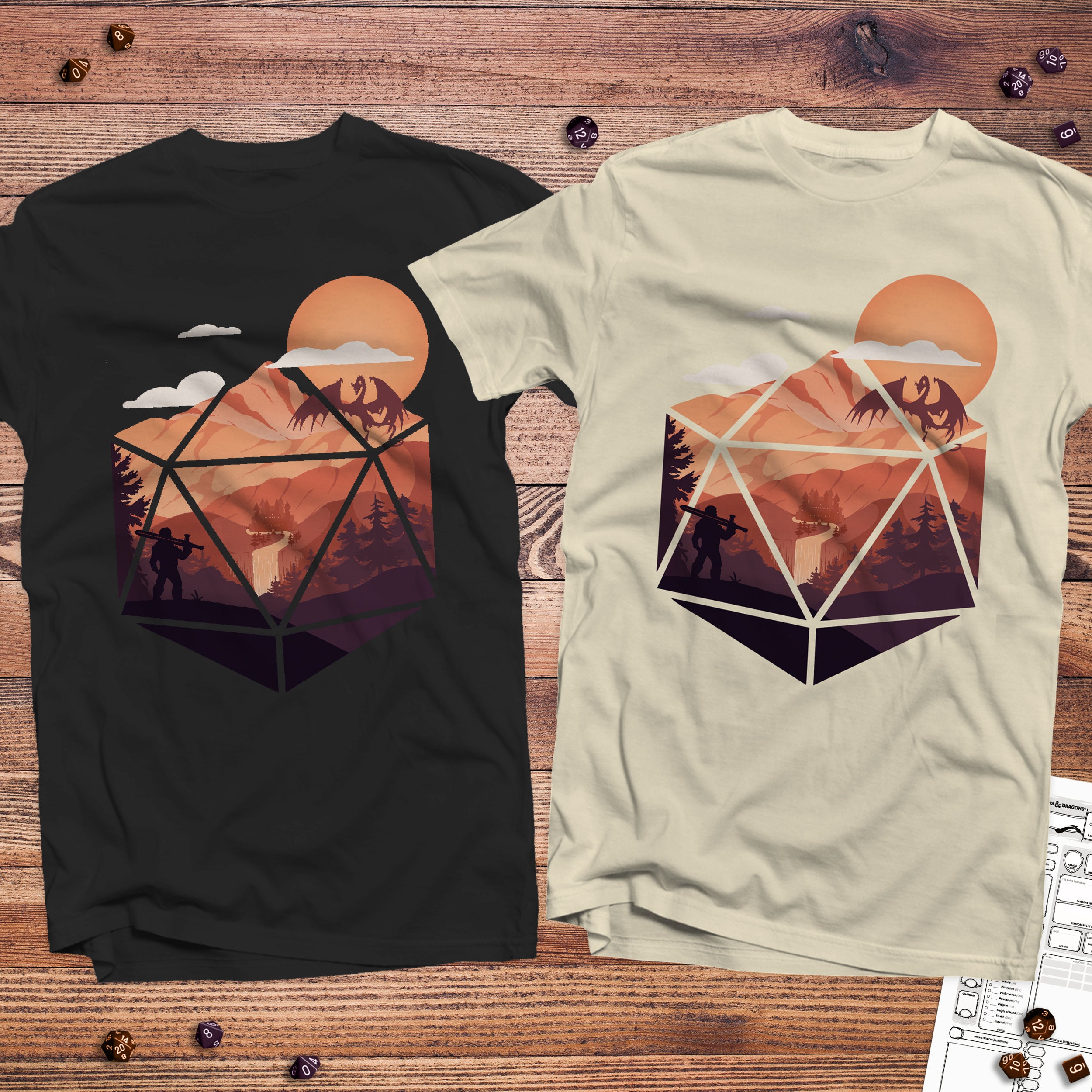 The d20 Hero Shirt | DnD Art | Gift for DnD players | Dungeons and Dragons | DM Gift | dnd