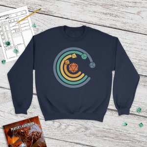 Circle of Dice Sweatshirt | dungeon master present | dnd gift | minimalistic d20 | dnd sweater