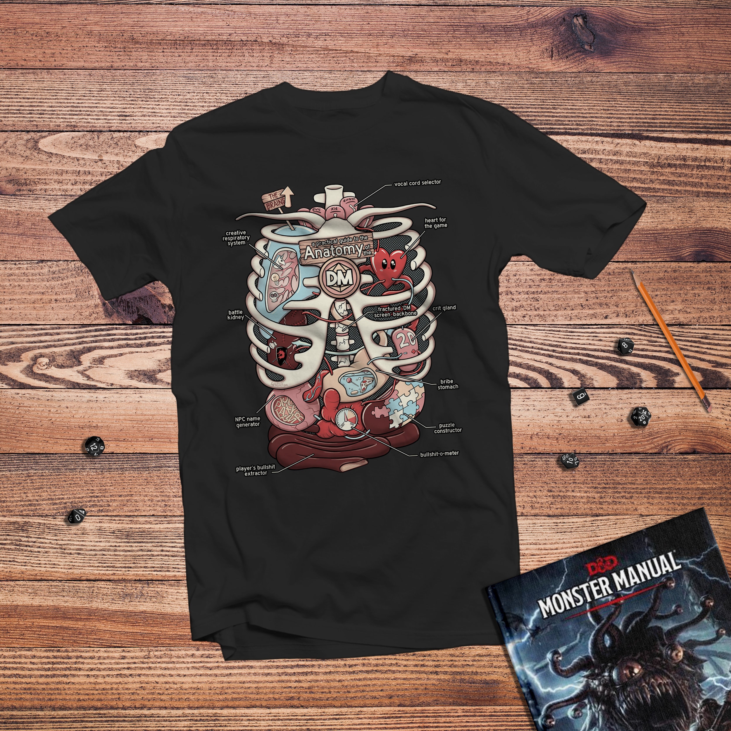 Anatomy Of The D20 Make-up-Tasche – Wasserdichte Kosmetiktasche Für D&D & RPG-Fans (23,5 X 17 Cm)