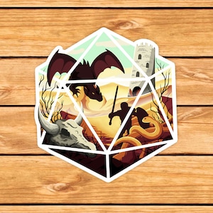 Dragon d20 Sticker | dungeon master | dnd | dnd gifts | dnd stickers | awesome dnd gift