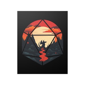Ung drake d20-affisch | d20 | dungeons and dragons | drake | dnd-väggkonst