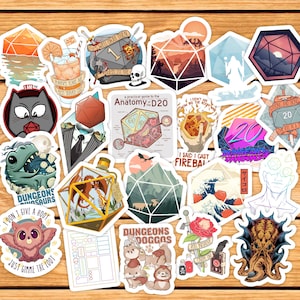 26 DnD Sticker Pack from Glassstaff | Dungeons and Dragons stickersheet | DnD stickerpack gift | present for DM | D&D Stickerset