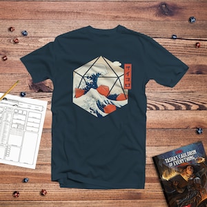 Great Wave of Dice Shirt | d20 shirt | dungeons and dragons | dice dnd | dnd tshirt