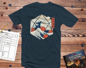 Great Wave of Dice Shirt | d20 shirt | dungeons and dragons | dice dnd | dnd tshirt