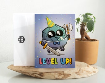 Postal de nivel superior / DND / Dados / Lindo / Dungeons & Dragons / Tarjeta de felicitación