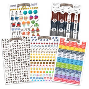 600+ D&D Notebook Mini Stickers  | TTRPG DND Stickers | Gift pack | Vinyl waterproof stickers | d20 dice