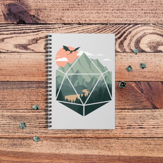 A D20 Scene Spiralbook Gift For Dnd Players Dungeons Etsy