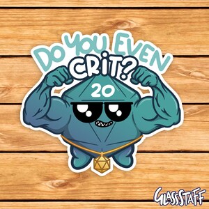 Kannst du auch Crit? Aufkleber | ttrpg sticker | D&D Geschenk | Lustiges DM Geschenk | Dungeons & Dragons | Würfel | Natur 20