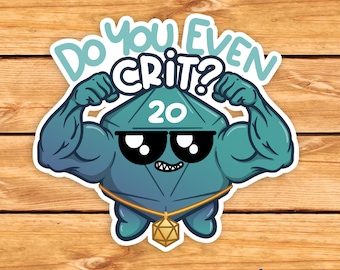 Kannst du auch Crit? Aufkleber | ttrpg sticker | D&D Geschenk | Lustiges DM Geschenk | Dungeons & Dragons | Würfel | Natur 20
