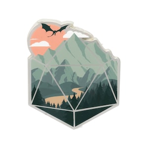 A d20 Scene Pin | DM gift | Gift for gamers | DnD gift | Dice | Dungeons and Dragons