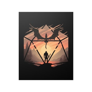 Staredown d20-affisch | tärningar | tärningsset | Pathfinder | dnd-väggkonst