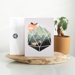 Eine D20 Szene Postkarte | DND | Würfel | Dungeons & Dragons | Grusskarte